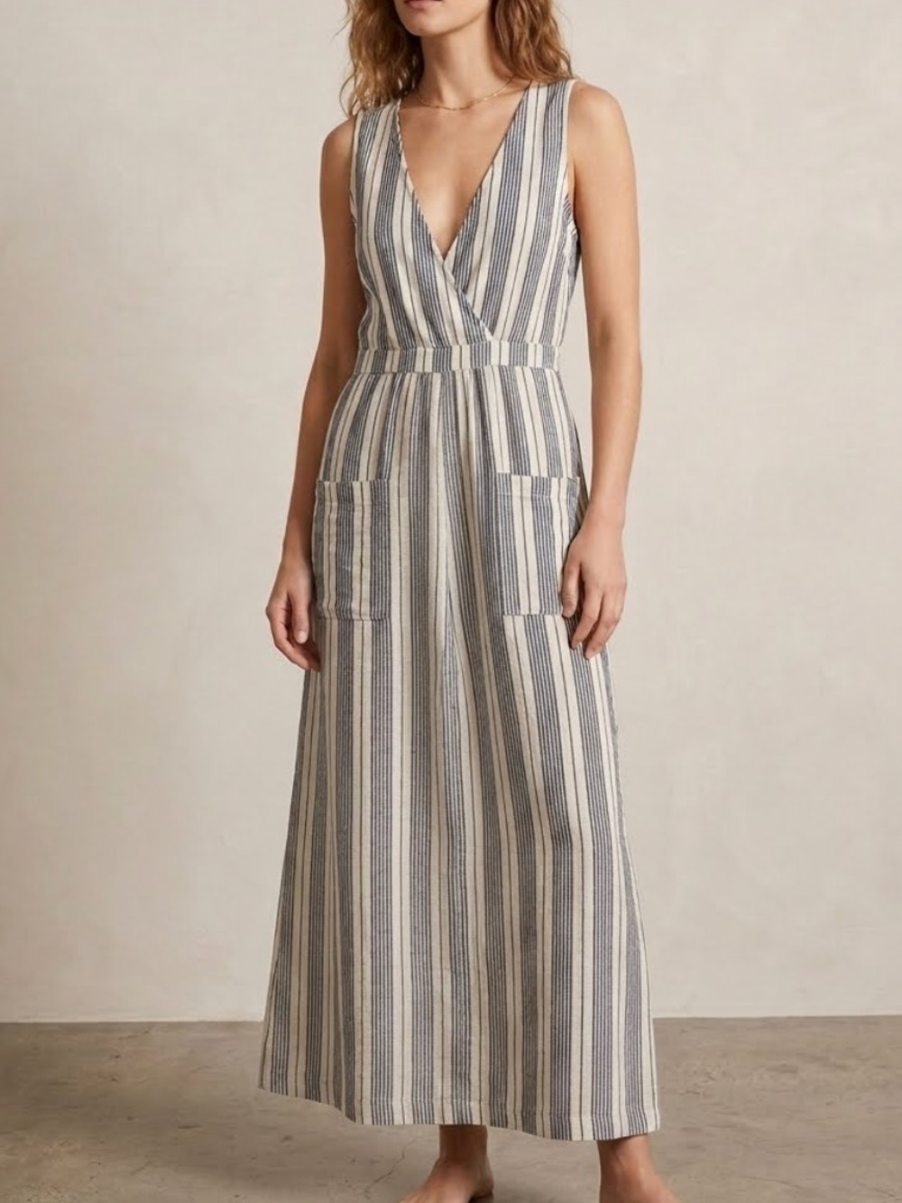 HARPER HERITAGE Striped Sleeveless Maxi Dress Small